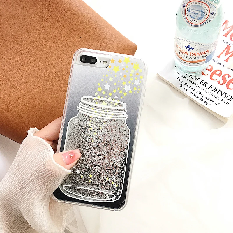 Bling с изображением пожеланий из бутылки звёзды сыпучий песок чехол для iphone X 7 плюс