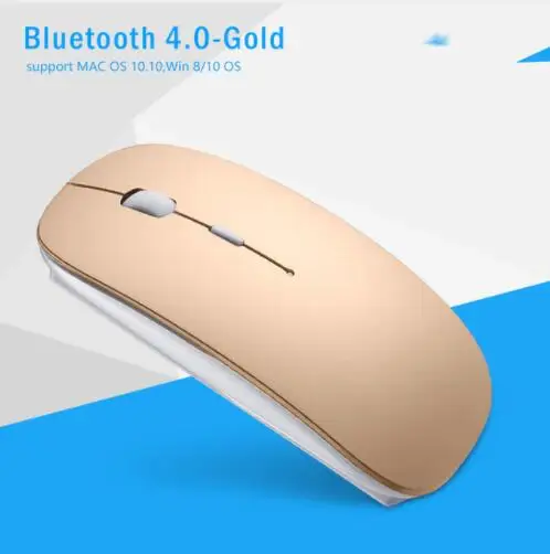 Bluetooth 4.0 Gold Перезаряжаемая Беспроводная беззвучный Bluetooth 4,0 мышь Ультра тонкая мышь для Android Tablet Apple notebook PC - Цвет: Bluetooth 4.0 Gold
