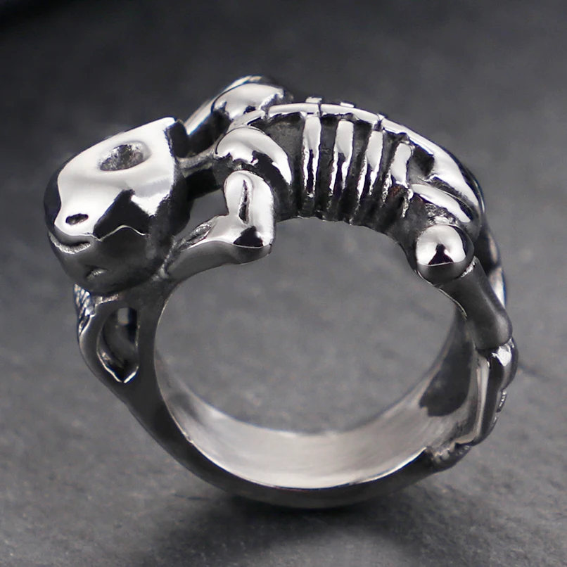 Мужское готическое кольцо с черепом перстень из нержавеющей стали в стиле панк