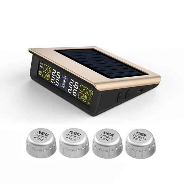 Gold CAREUD T86W Солнечная энергия умный автомобиль TPMS система контроля давления в шинах Солнечная энергия зарядка цифровой ЖК-дисплей беспроводной TPMS - Тип: Gold