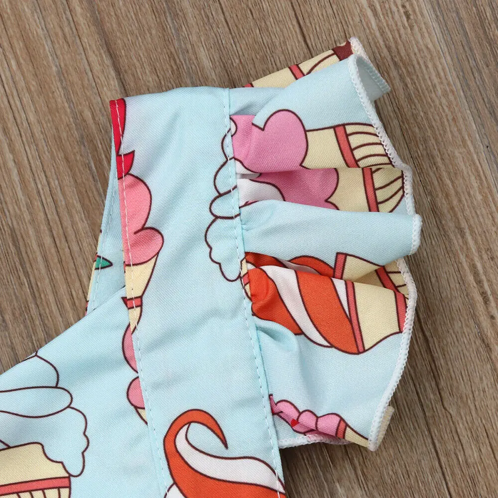 2019 Brand Newborn Toddler Baby Girl Summer Ice Cream Princess Party Tutu Dress Sweet Cartoon Ruffle Tulle Sundress 0-3Y | Детская