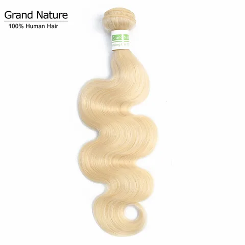 613 чистый блонд, перуанские волнистые пучки волос, 100% человеческие волосы Реми для наращивания, 1 пряди, 8- 28 дюймов, можно купить 3 или 4 шт.