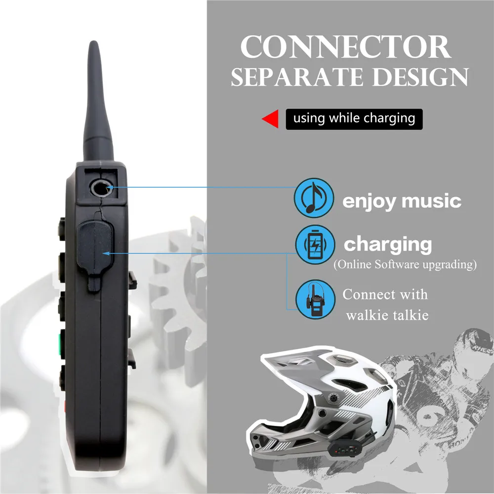 Ejeas E6 1200 м 6 всадников Bluetooth мотоциклетная домофон гарнитура для полуполного лица