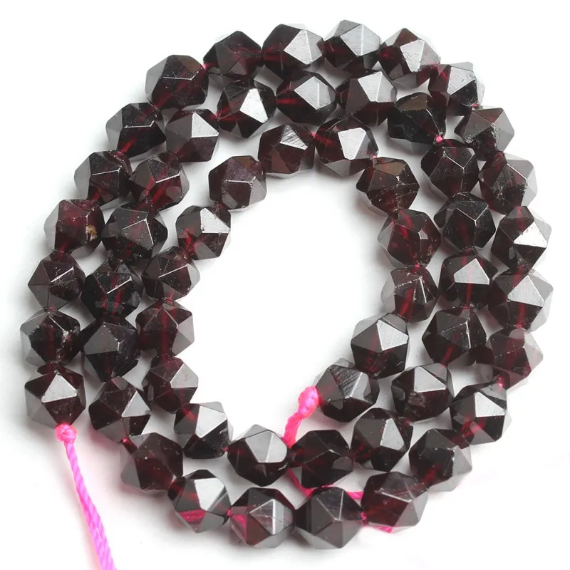 Dark red Garnet Естественный неправильной формы многогранные гранаты для изготовления ювелирных изделий свободные каменные бусины агат Diy браслет ожерелье Размер 8*12 мм драгоценные камни бусины - Цвет: Dark red Garnet