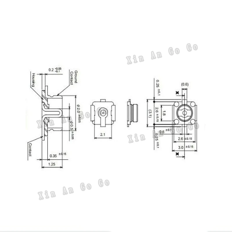 С завода по выгодной цене 10 шт. IPX U.FL ВЧ коаксиальный SMD SMT крепление на печатную
