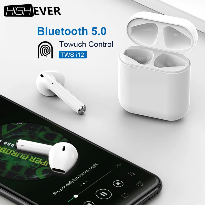 Дропшиппинг i12 TWS Bluetooth 5 0 наушники Беспроводные с сенсорным управлением