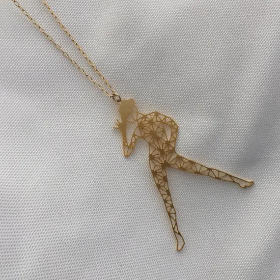 Золотистое серебряное геометрическое джазовое ожерелье Танцовщица