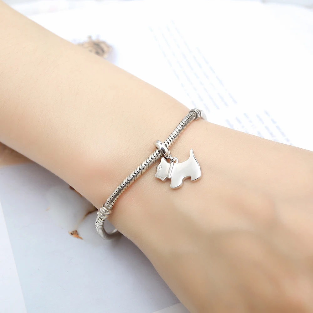 Подвеска Шарм Щенок из серебра 925 пробы|Ювелирные шармы| |