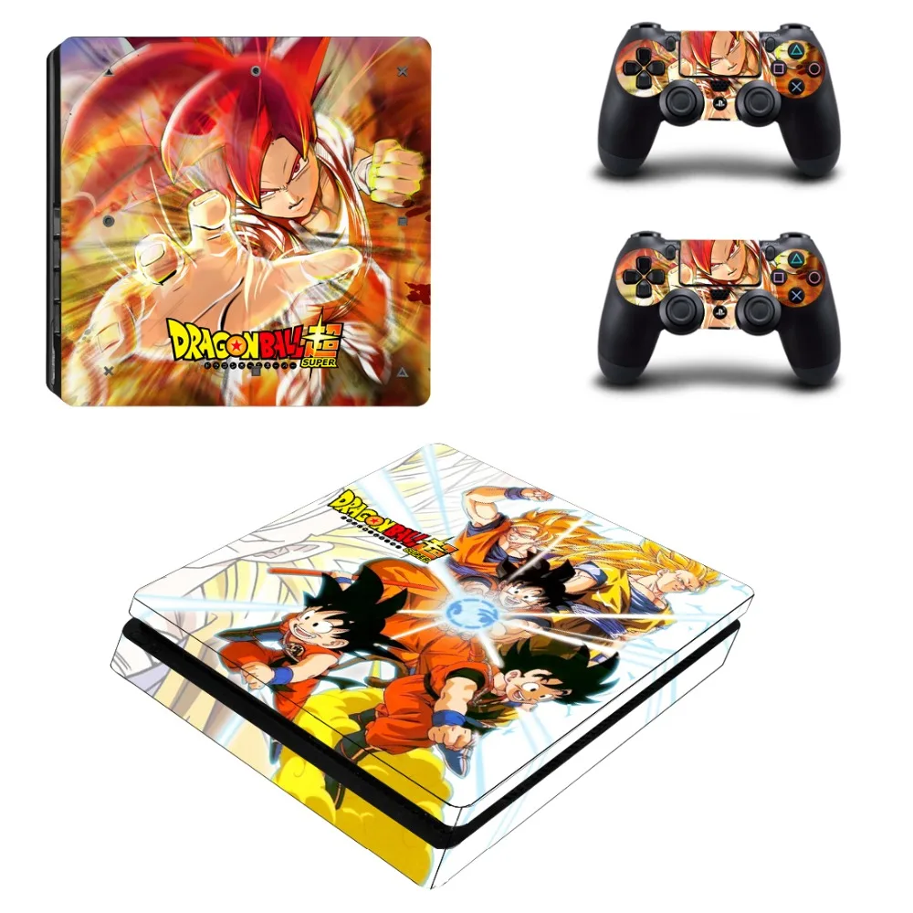 Виниловая наклейка Dragon Ball и Super Goku PS4 Slim Skin для консоли Playstation 4 2 контроллера |