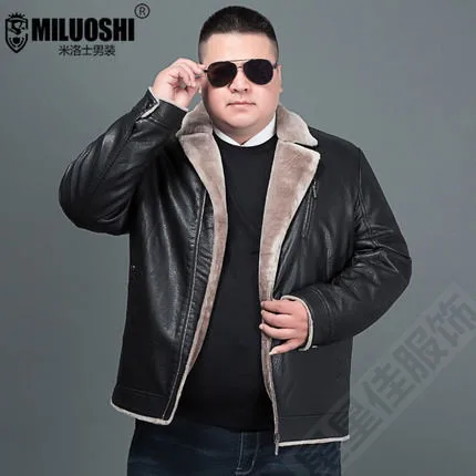 Большие размеры 8XL 6XL 5XL 4XL мужские Куртки из натуральной кожи модные черные овчины с шерстяной подкладкой толстые теплые зимние Новые - Цвет: 2