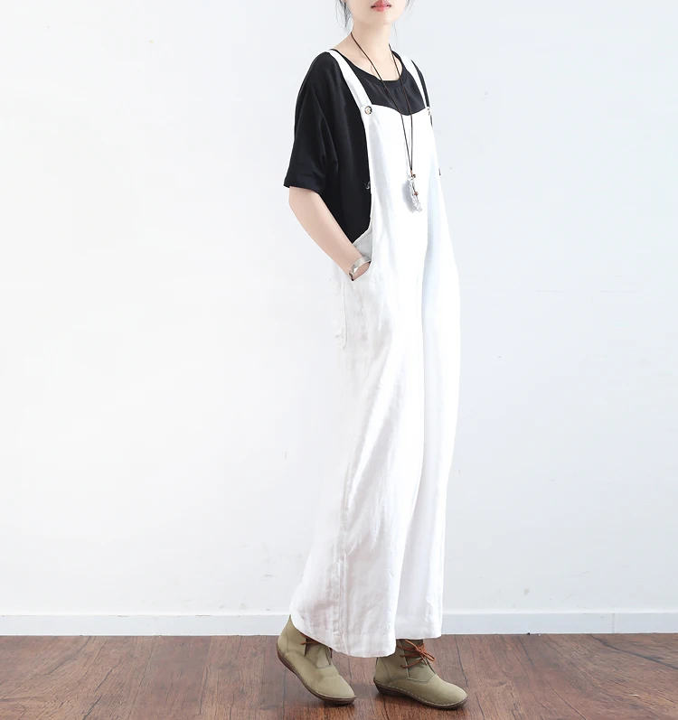 2017 летние свободные женские комбинезоны без рукавов Женский хлопковый льняной