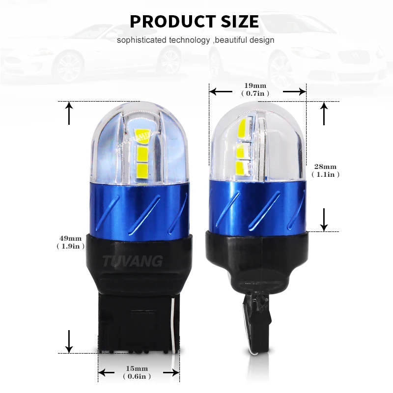 2 шт. Автомобильные светодиодные сигналы поворота T20 7440 W21W 3030 6SMD | Автомобили и
