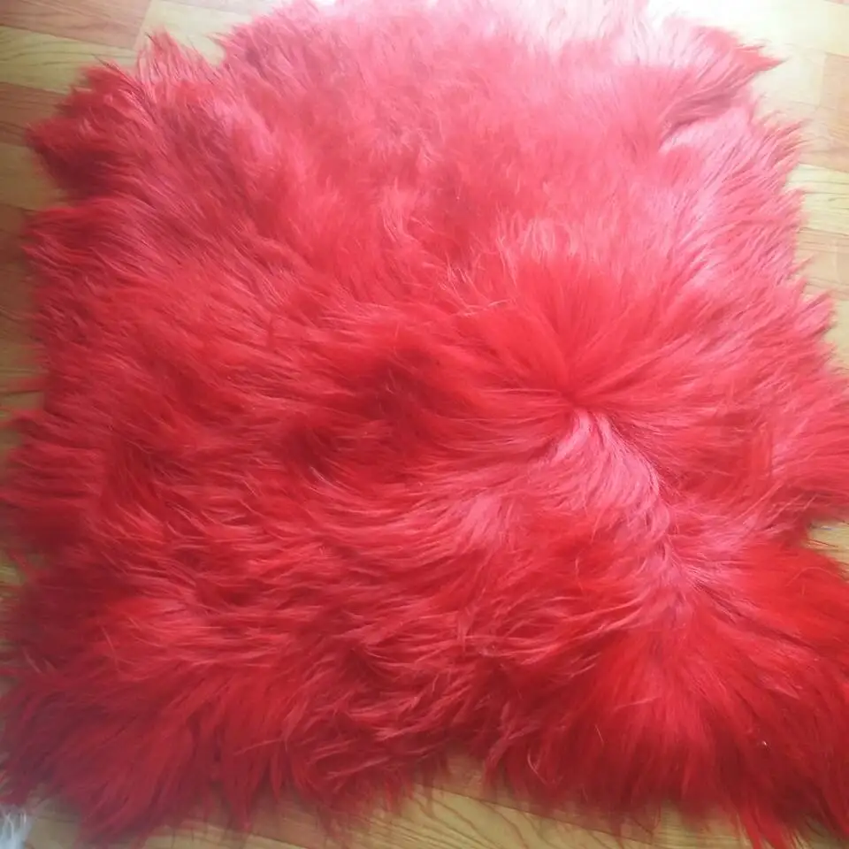 Детский длинный прямой коврик из Козьего Меха|fur plate|real fur ruggoat rug |