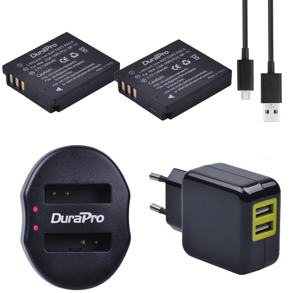2 шт. CGA-S005 CGAS S005 аккумуляторная батарея + USB двойное зарядное устройство для PANASONIC