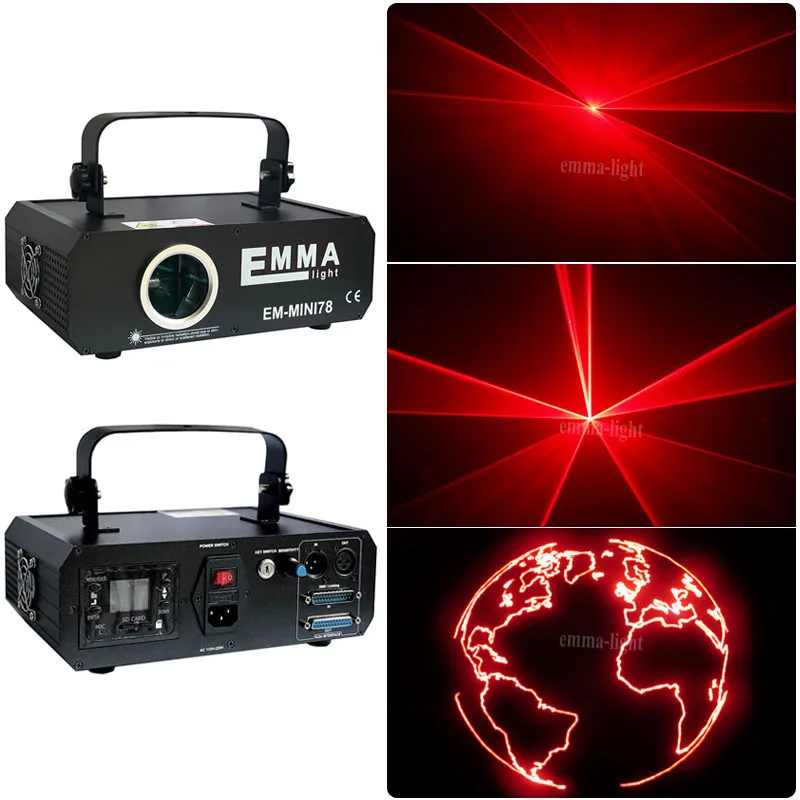 Мини 1000 мВт праздничный 3D sd dmx ilda лазерный свет анимация красный Одноцветный