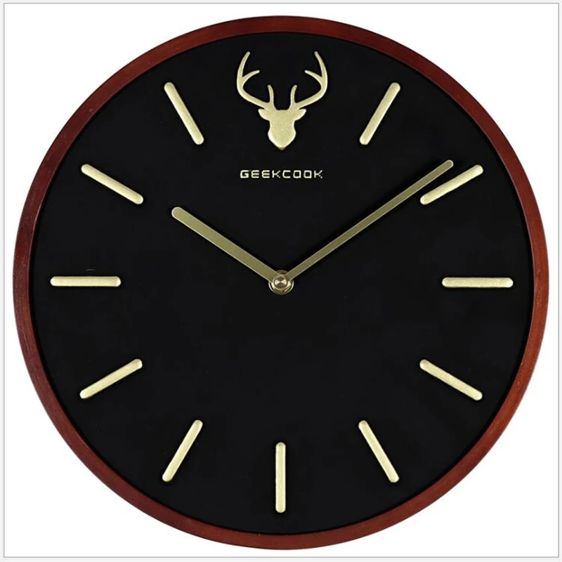 Geekcook New Wall Clocks Large Clock Activated Carbon Wooden Simple Nordic Creative Home Decoration | Дом и сад
