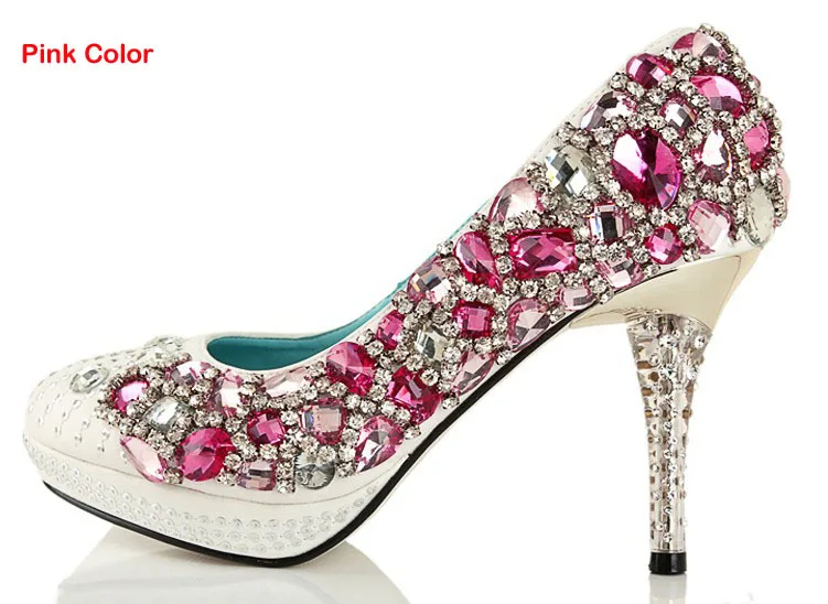 

2016 Sparkling High Heel Bridal Dress Shoe Gorgeous Rhinestone Crystal Wedding Dress Shoes Lady Party Prom Dress Shoes