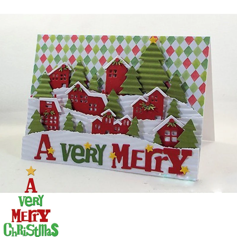 

A Very Christmas Cutting Die Scrapbooking DIY Handmade Decoration Card Album Photo Making Embossing Template Stencil