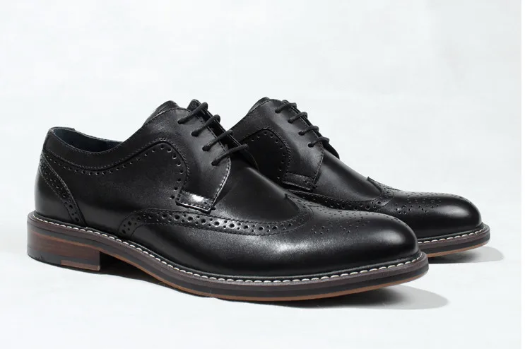 Мужские кожаные туфли ручной работы коричневые ботинки из натуральной