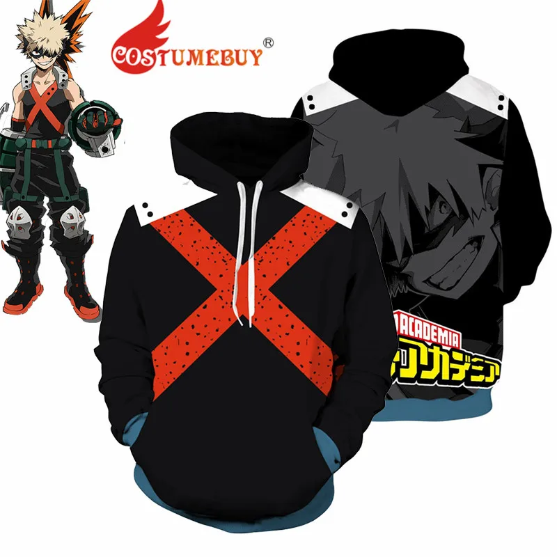 CostumeBuy толстовка с капюшоном надписью My Hero Academia Bakugo Katsuki топ куртка Boku no косплей