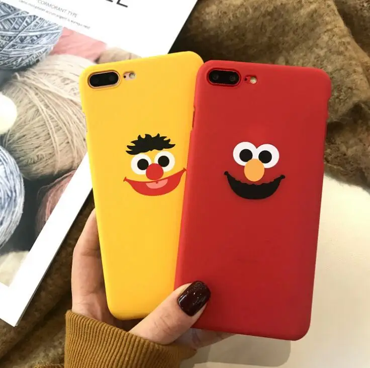 For iphone 7 8 X 6 Case S 6s XR XS Max Plus Cover Hard Cartoon Sesame Dtreet ELMO |