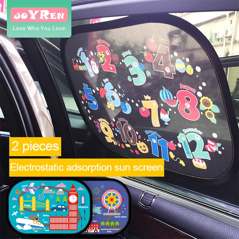 Baby Car Window Sun Visor Protector Child UV Sunscreen Electrostatic Adsorption Half Transparent Mesh Cover Shiled Curtain | Мать и
