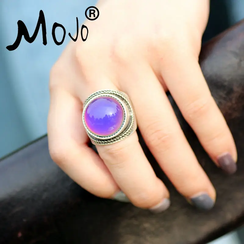 Винтажное богемное кольцо Mojo в стиле ретро с изменением цвета настроения