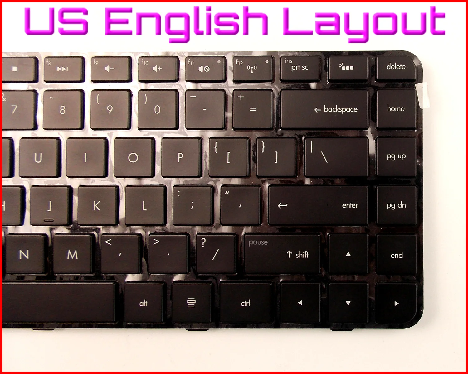 

New Keyboard US English Version for HP Pavilion 606883-001 NSK-HT1BV 597911-001 624578-001 598891-001 Laptop W/Backlit