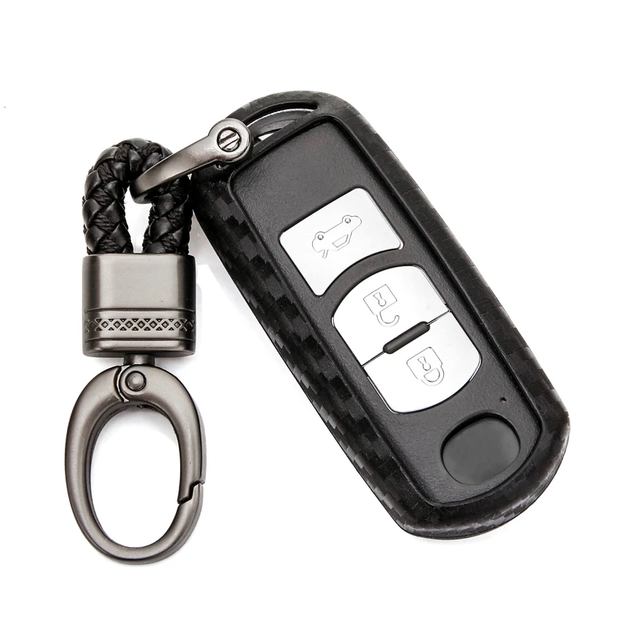 

Carbon Fiber Pattern Car Key Case Cover For Mazda Cx-5 Cx-7 Cx 5 7 3 Cx3 MX5 Cx7 Atenza Demio 6 Gh Axela Key Ring Shell Styling