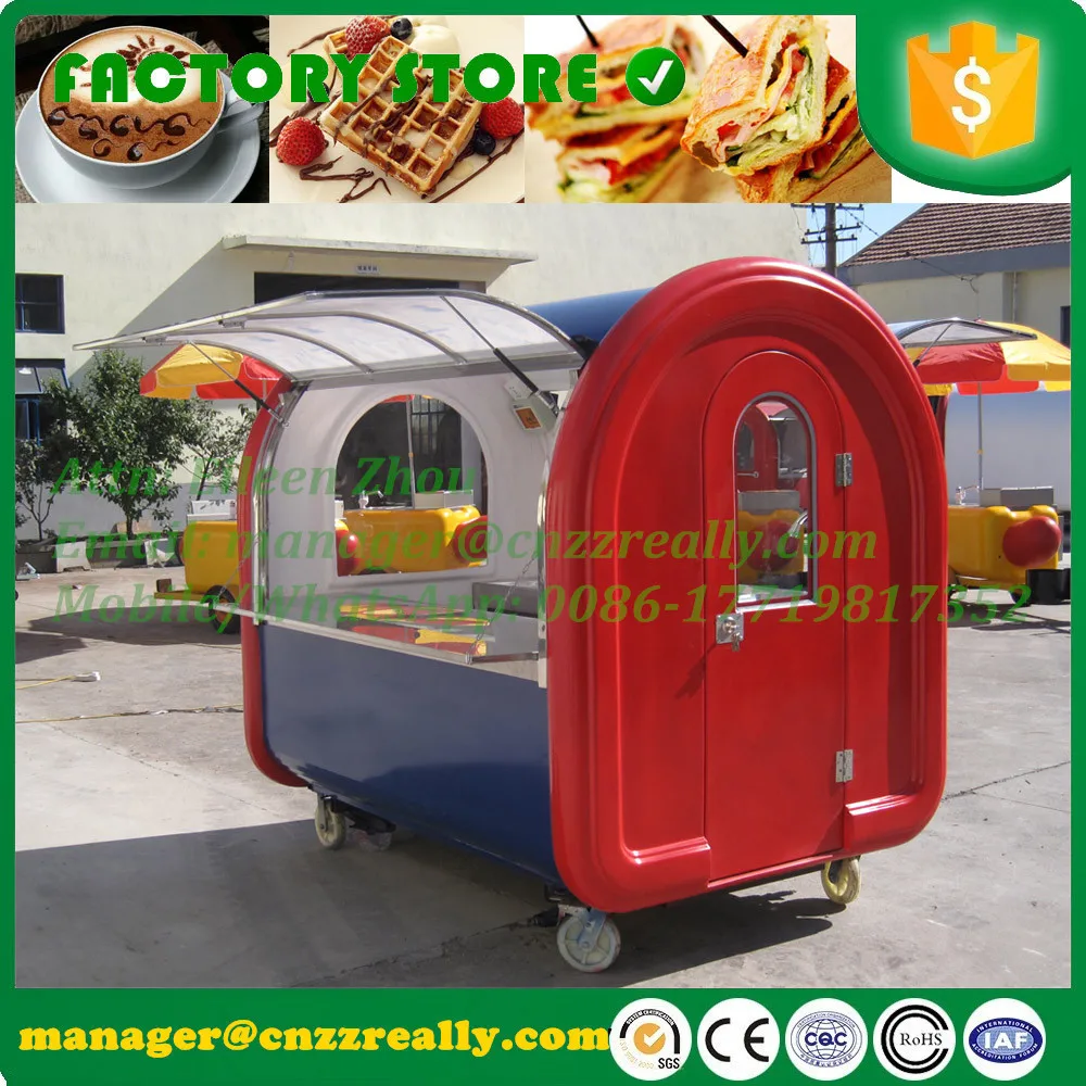Передвижная тележка с двумя большими окнами уличная для еды продажи мороженого