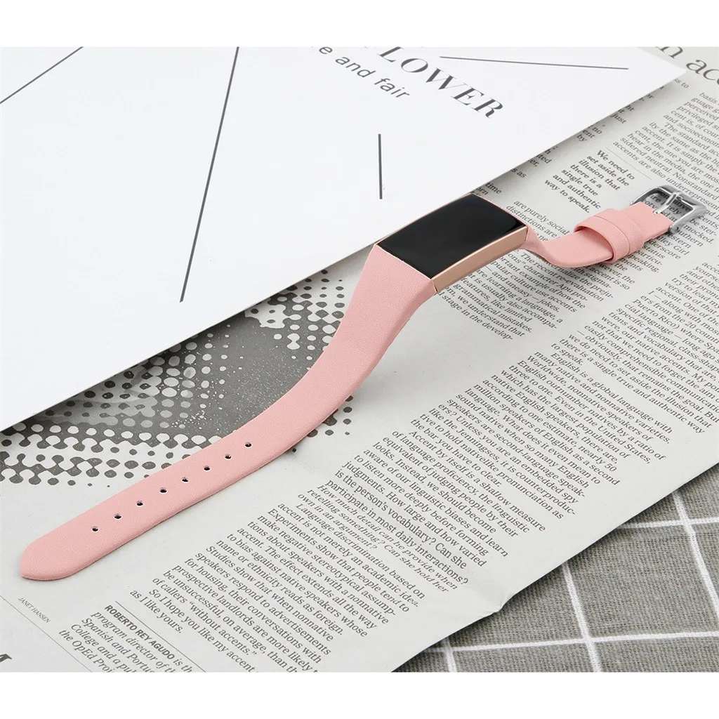Смарт-часы ремешок Smartband mi band роскошные кожаные Сменные аксессуары браслеты ремни для Fitbit Charge 3 Smart