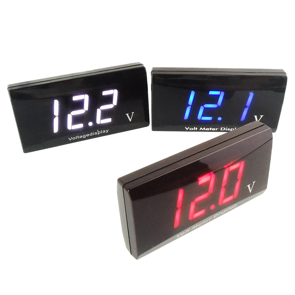Ультратонкий цифровой мини вольтметр измеритель напряжения с белым