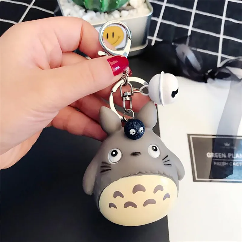 Модные брелоки милые Kawaii котенок брелок с котом кольцо аниме брелок Тоторо креативный брелок Шарм для женщин и девочек Детские брелоки