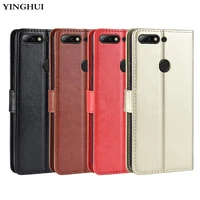 for huawei honor y7 prime 2018 enjoy 8 case retro leather flip cover capa for huawei y7 pro 2018 case cover