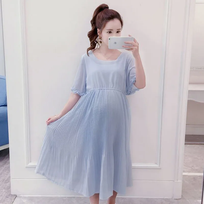 the latest version of 2017 spring summer new materity chiffon dress fashion women loose | Мать и ребенок
