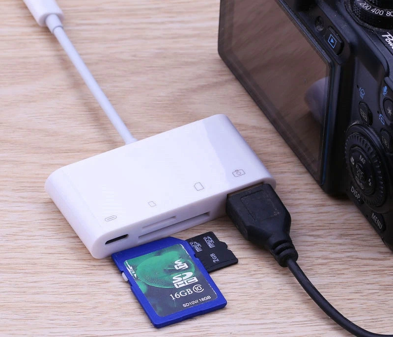 4в1 OTG кард-ридер iOS Телефон SD TF карта памяти ПИСАТЕЛЬ USB камера подключение комплект адаптер для iPhone 11 Pro XS MAX XR 6 7 8 iPad