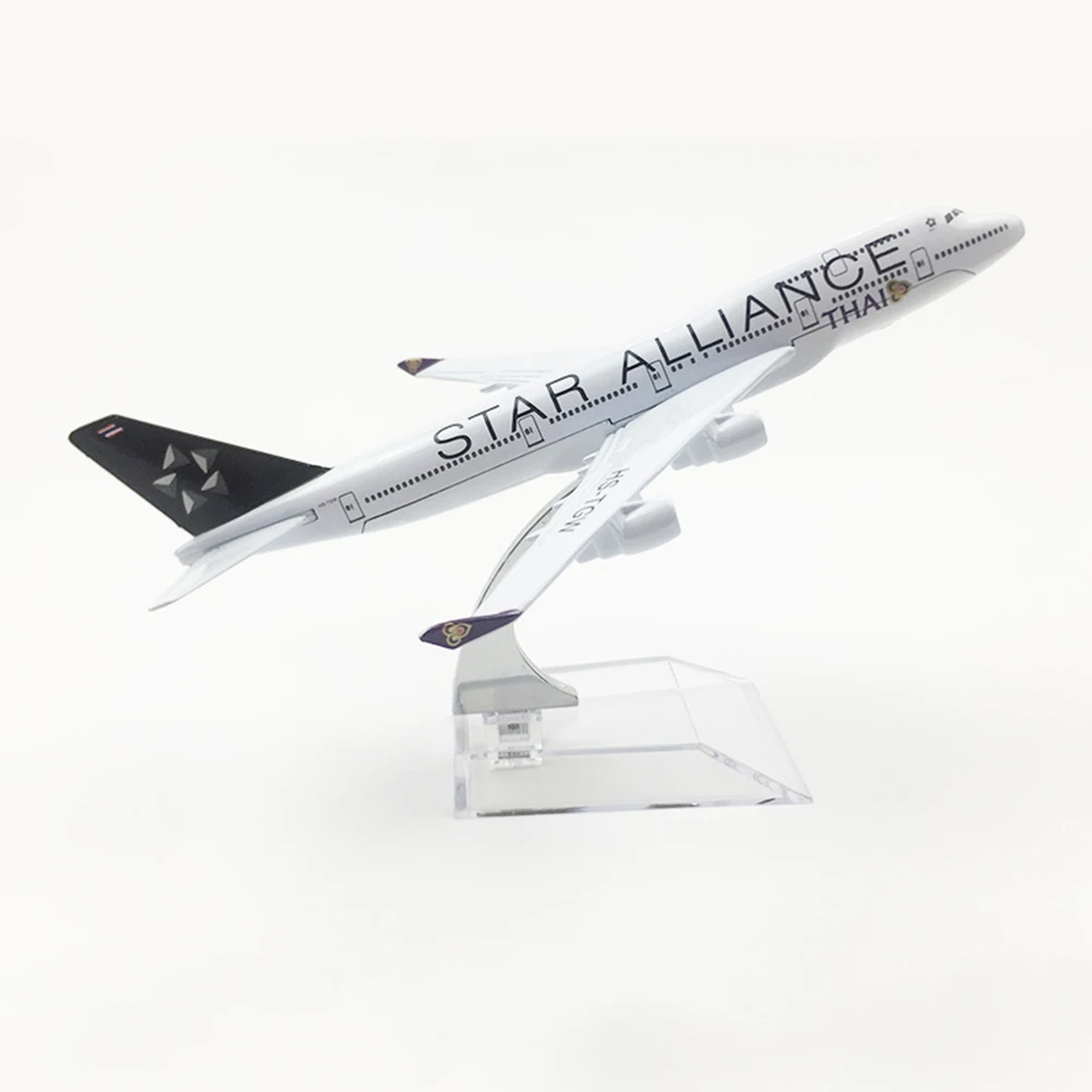 

Самолёт в масштабе 1/400, самолёт Боинг 747 THAI Star Alliance 16 см, модель самолета из сплава B747, игрушки для детей, подарок для коллекции