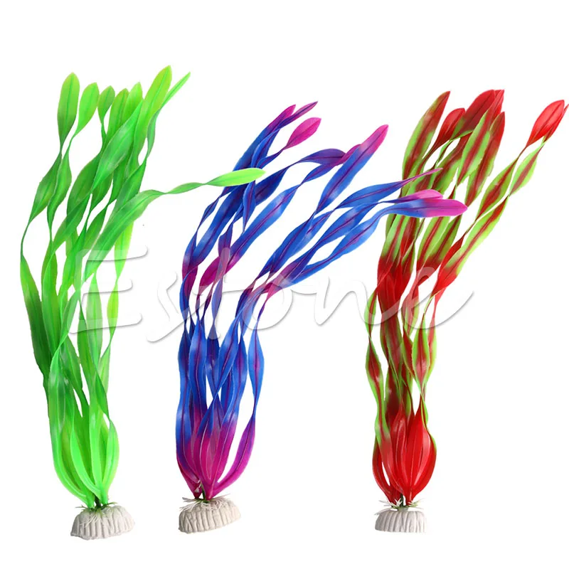 Искусственный аквариум искусственный длинный лист зеленая вода пластик