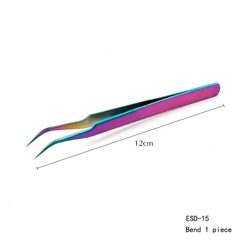 colorful bend 1 Qiao отличное качество пинцет изгиб+ прямой из нержавеющей стали промышленный Антистатический пинцет с перекрещенным захватом вспомогательные инструменты для шитья - Цвет: colorful bend 1