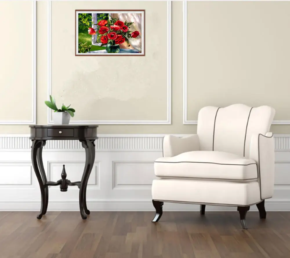 Алмазная 5D картина сделай сам вышивка крестиком с цветком мака алмазная Стразы