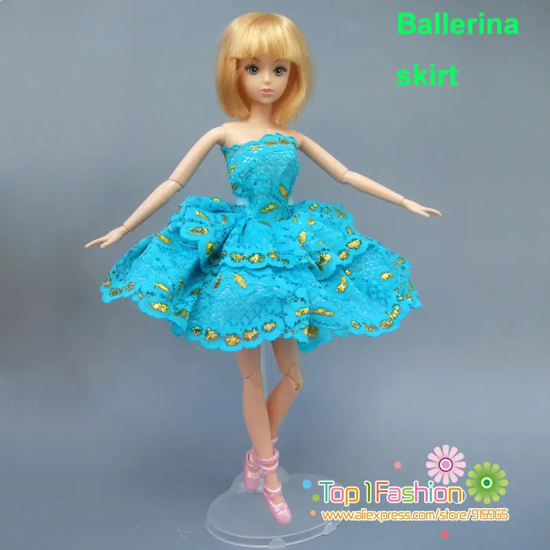 

1 Pieces Tutu Ballerina Skirt For Barbie Doll short Mini dress Gift Baby Toy