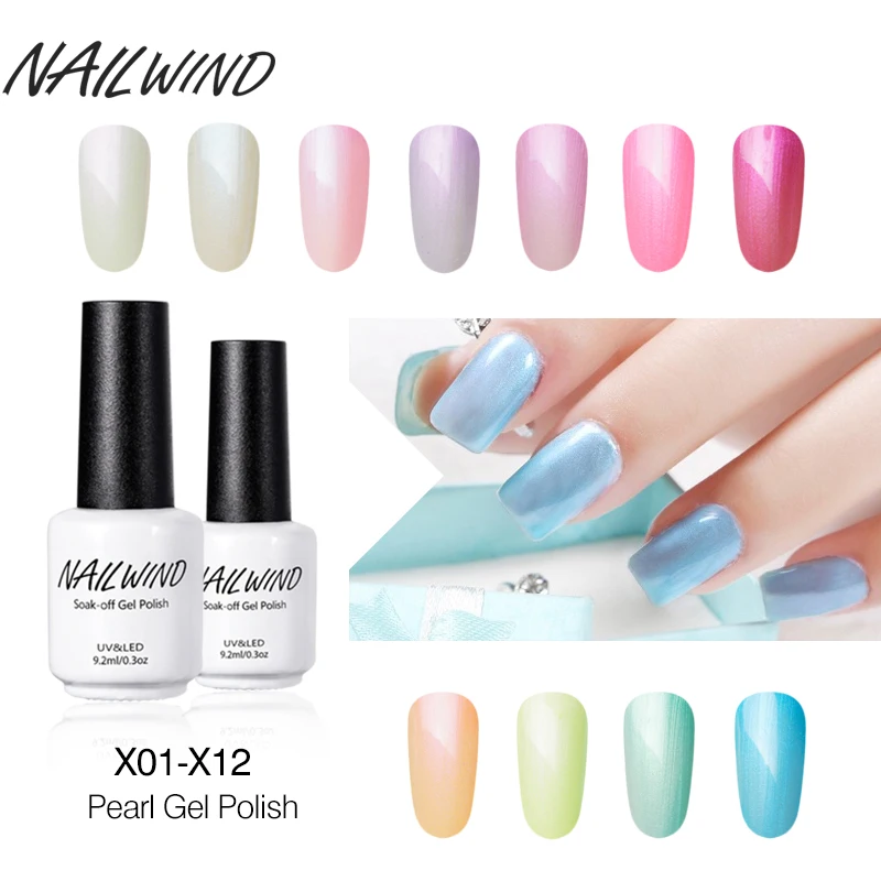 NAILWIND 9.2ML Hot Sale Pearl X01-X12 Color Fashion UV Gel Nail Polish Soak Off Semi Permanent LED Lacquer | Красота и здоровье