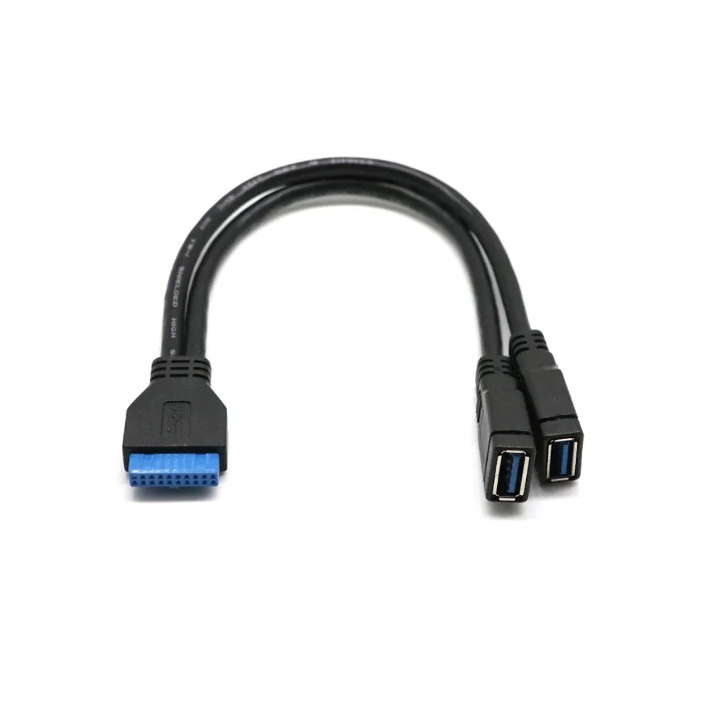 Хит продаж 2 порта USB 3 0 Type A до 20 pin Материнская плата гнездовой разъем y кабель