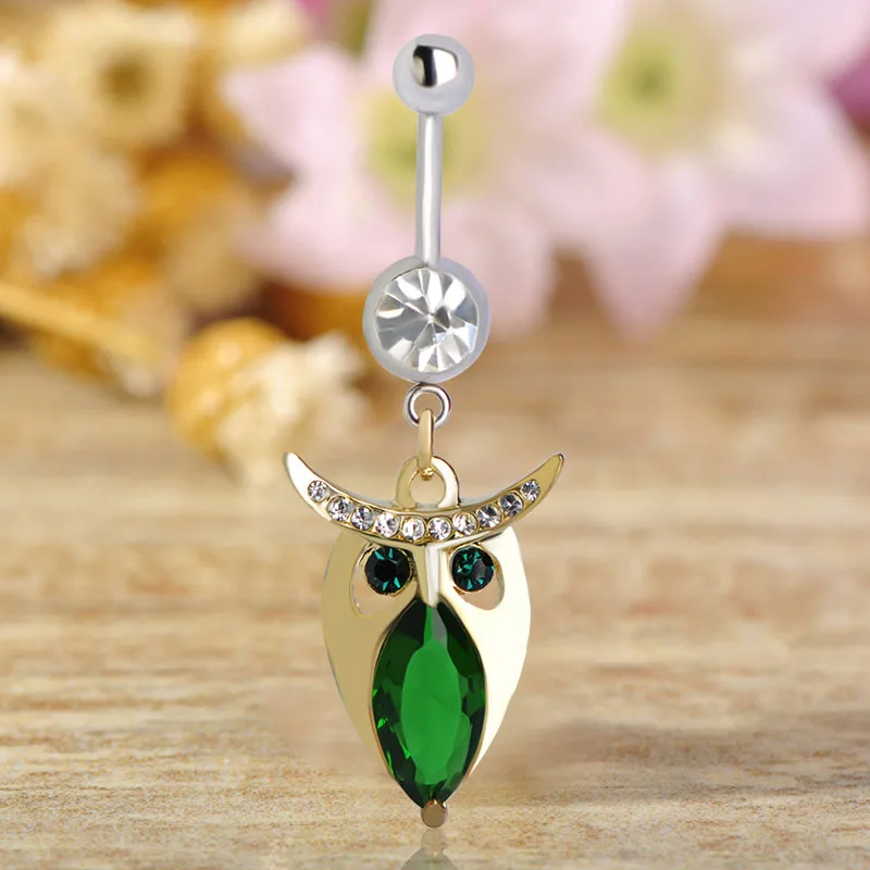 Funmor Сова пирсинг пупка Кольца для Для женщин девочек соблазнительный кулон