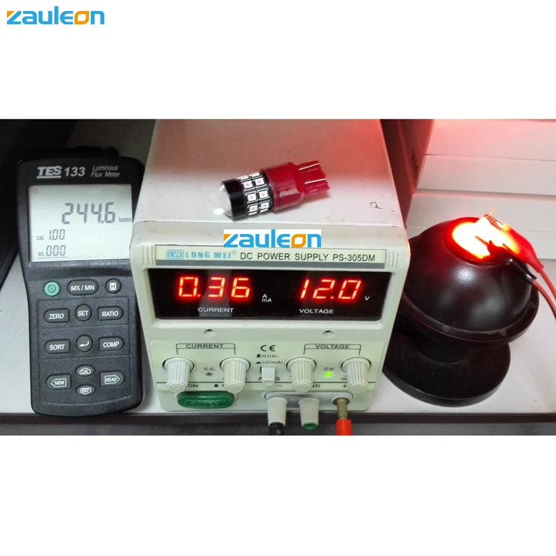 Zauleon 2 шт. T20 7443 7443R W21/5 Вт Красный светодиодный 244 лампа люмен для торцевой лампы