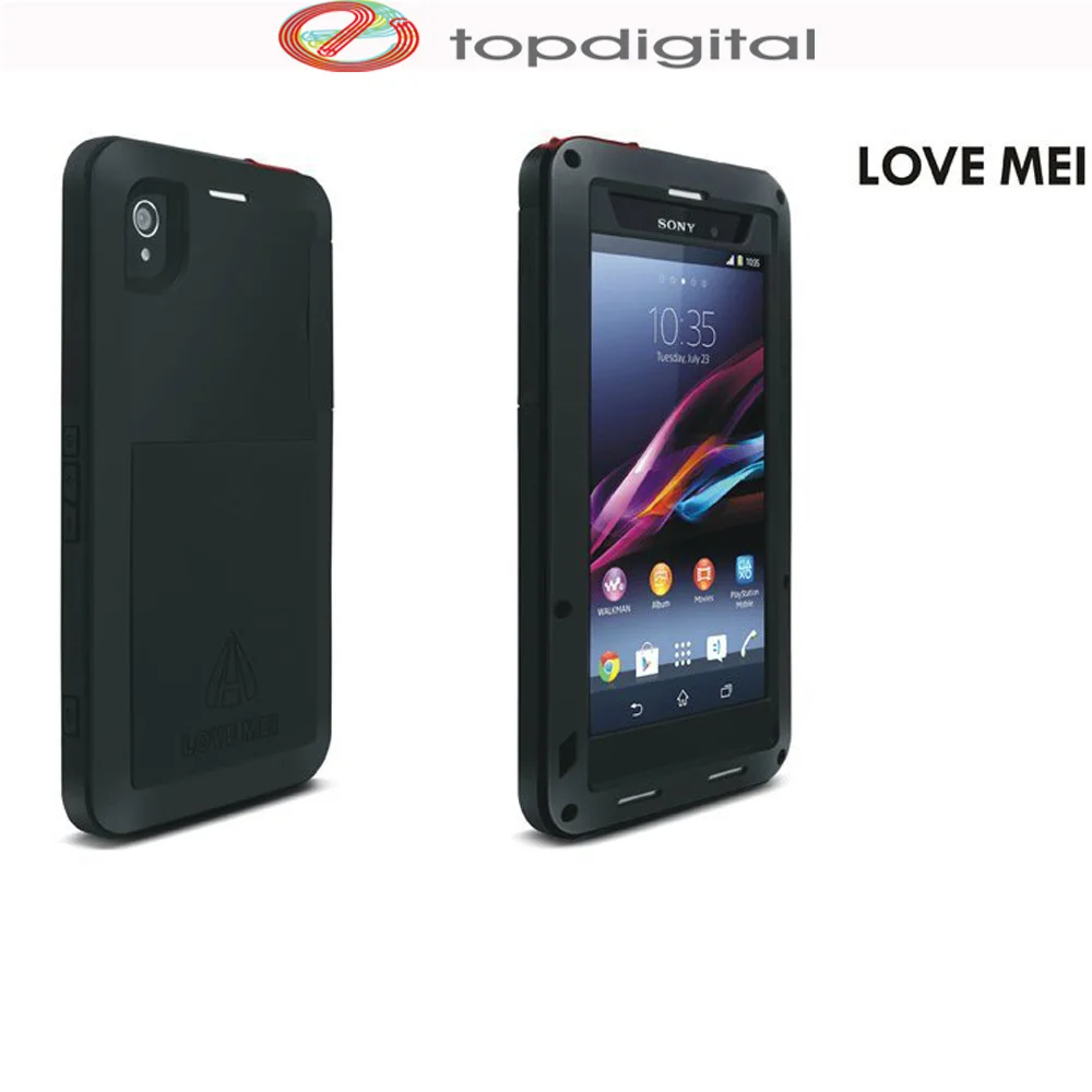 LOVE MEI for SONY Z1 Shockproof Case Xperia L39h Waterproof Shock Proof Armor Aluminum Metal Cover Tempered Glass |