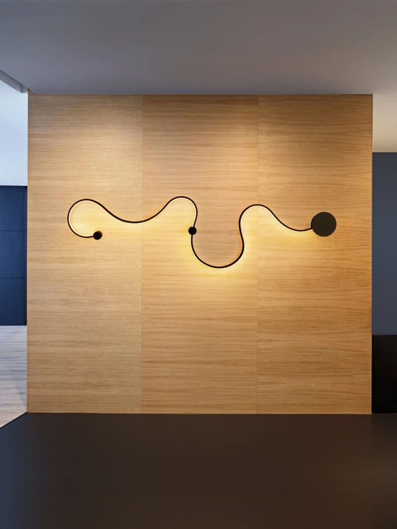 Modern Black White Line LED Wall Lamp Bedroom Light Wall Lights for Home Background Wall Living Room Light Wandlamp LED Lustres