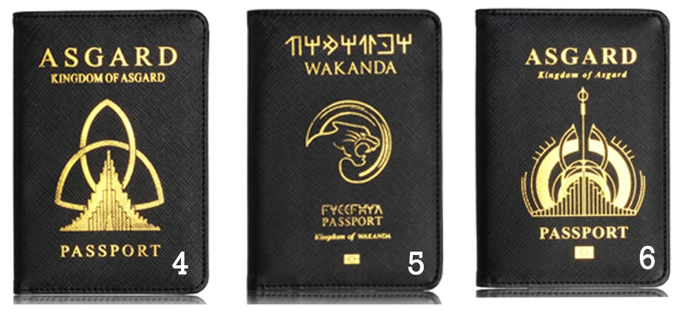 VM Мода поцелуй унисекс Wakanda Rfid Блокировка паспорт комплект из искусственной кожи Многофункциональный паспорт случае держатель карты путешествий Essential
