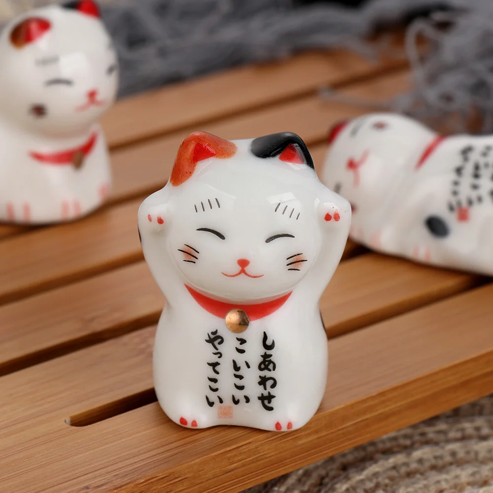 1 шт., креативные японские палочки для еды Lucky Cat, держатель, Керамическая Подставка для столовых приборов, ложка, вилка, нож для отдыха дома, отеля, наборы посуды