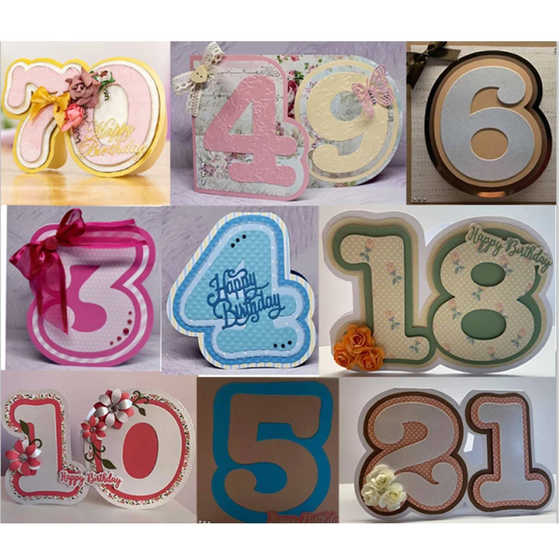 Large 0-9 Numbers 10cm Big Metal Cutting Dies 13.2cm Plastic Stencil for DIY Scrapbooking Crafts Paper Card Mkaing New 2019 | Дом и сад
